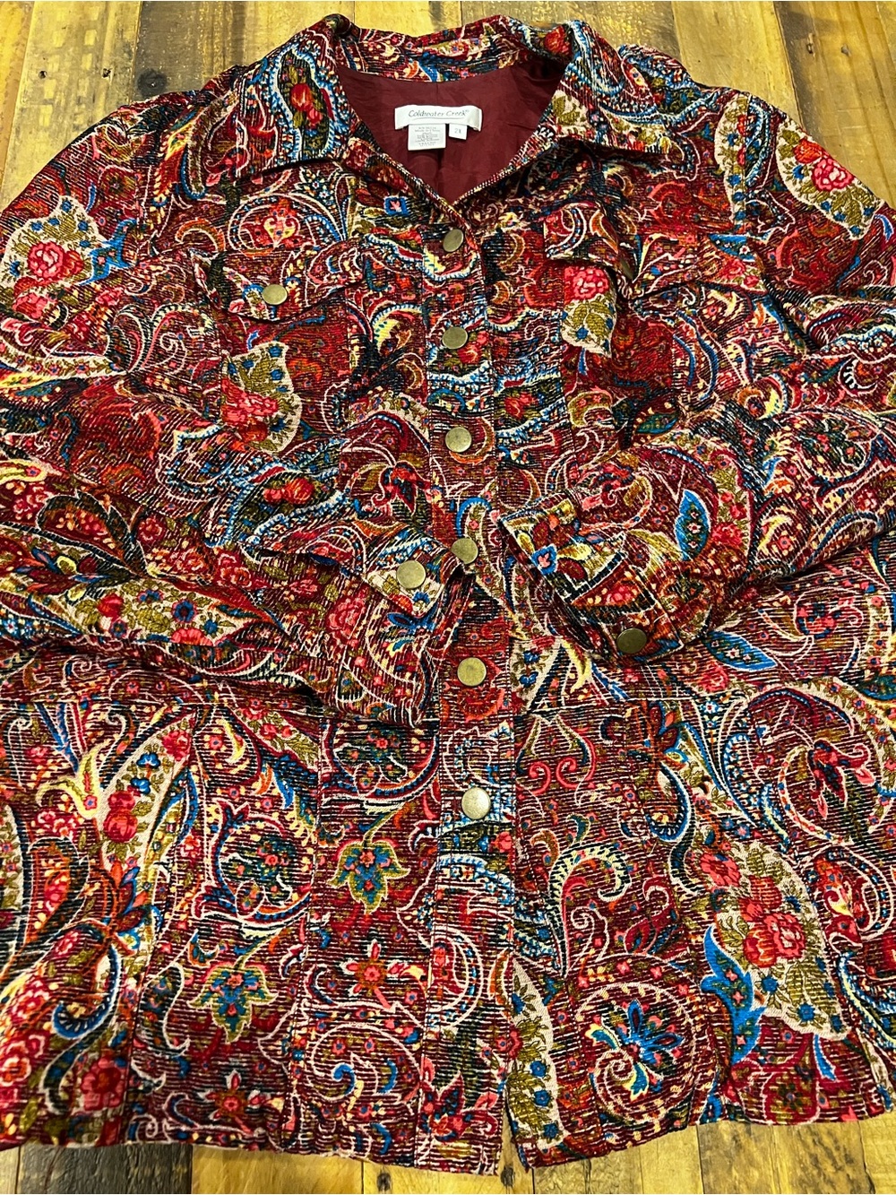Coldwater Creek Paisley Tapestry Jacket Women’s 2X Boho Southwestern Artsy Fall - Picture 2 of 8